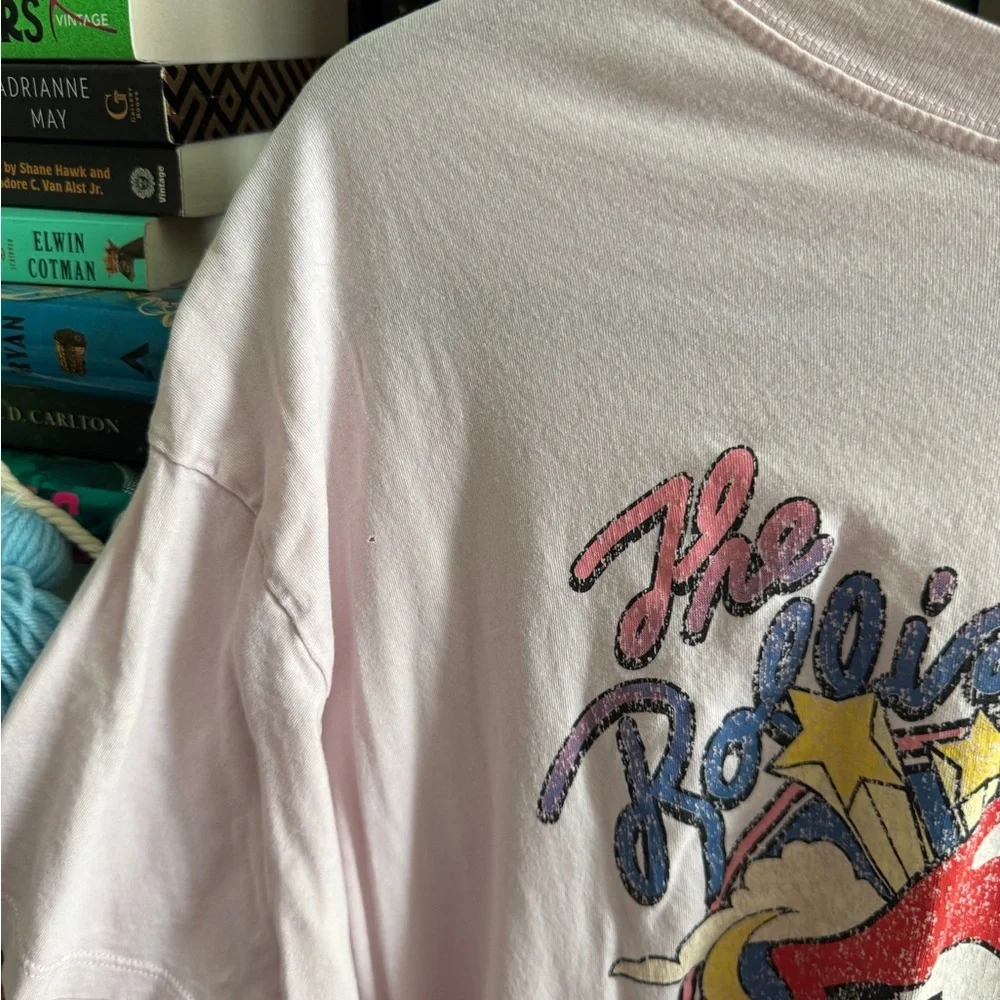H&M Light Pink The Rolling Stones band tee Graphic T-shirt oversized lightweight - Picture 2 of 5